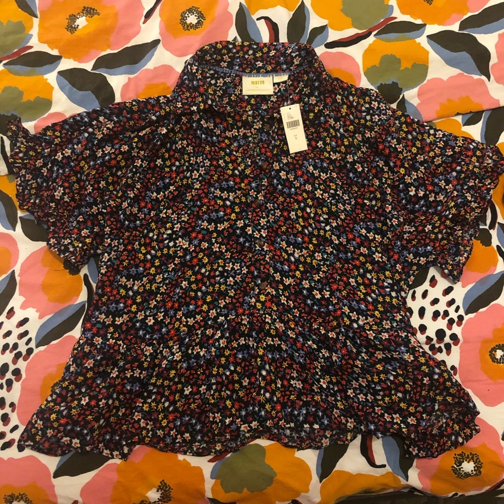 Maeve Anthropologie floral blouse